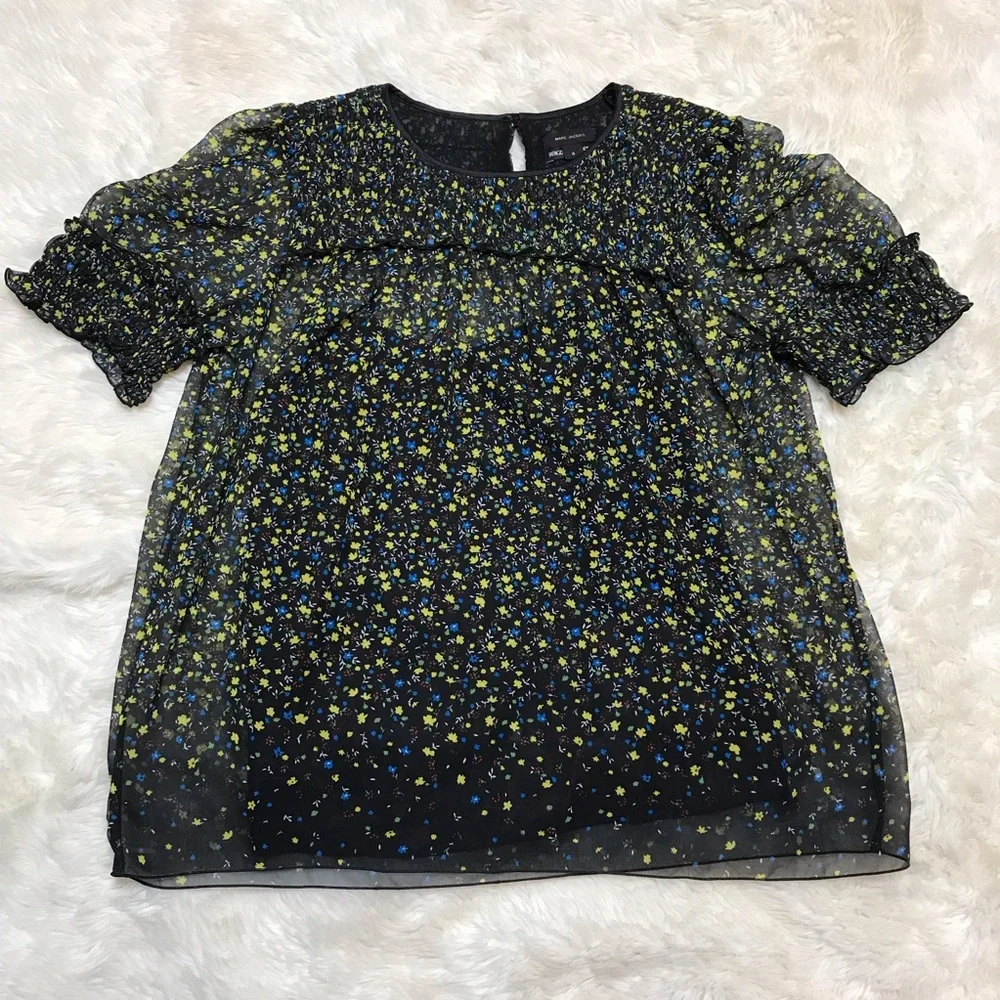Marc Jacobs Flower Print Top Size 4 - Picture 4 of 8